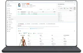 Morismedika Executive Dashboard showing real-time hospital occupancy and patient diagnostics